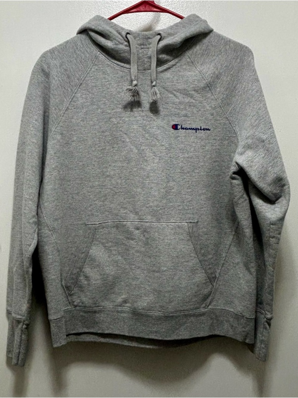 Champion Gray Crewneck Hoodie with‎ Script Logo